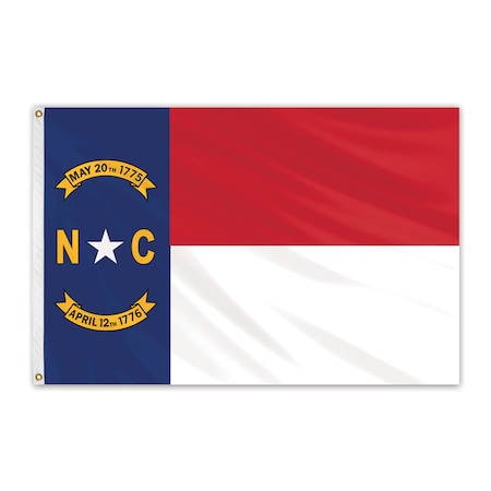 Global Flags Unlimited North Carolina Outdoor Nylon Flag 12"x18" 200505